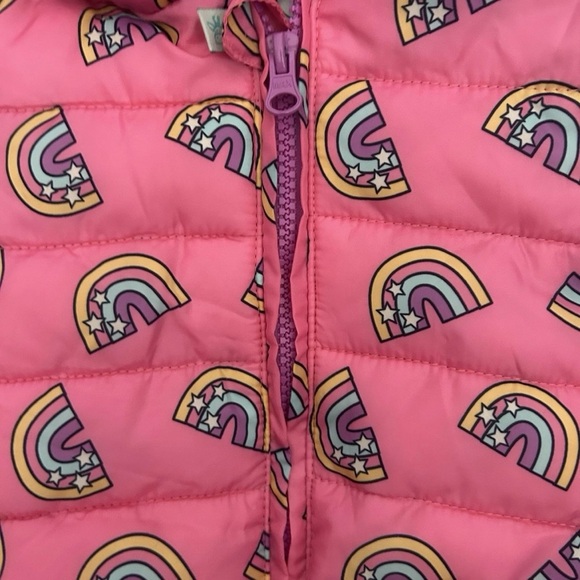 Baby Girl Pink Winter Jacket With Rainbows Size 6-9 Months - Picture 3 of 3